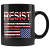 RESIST (with American Flag in Distress) Mug (black)