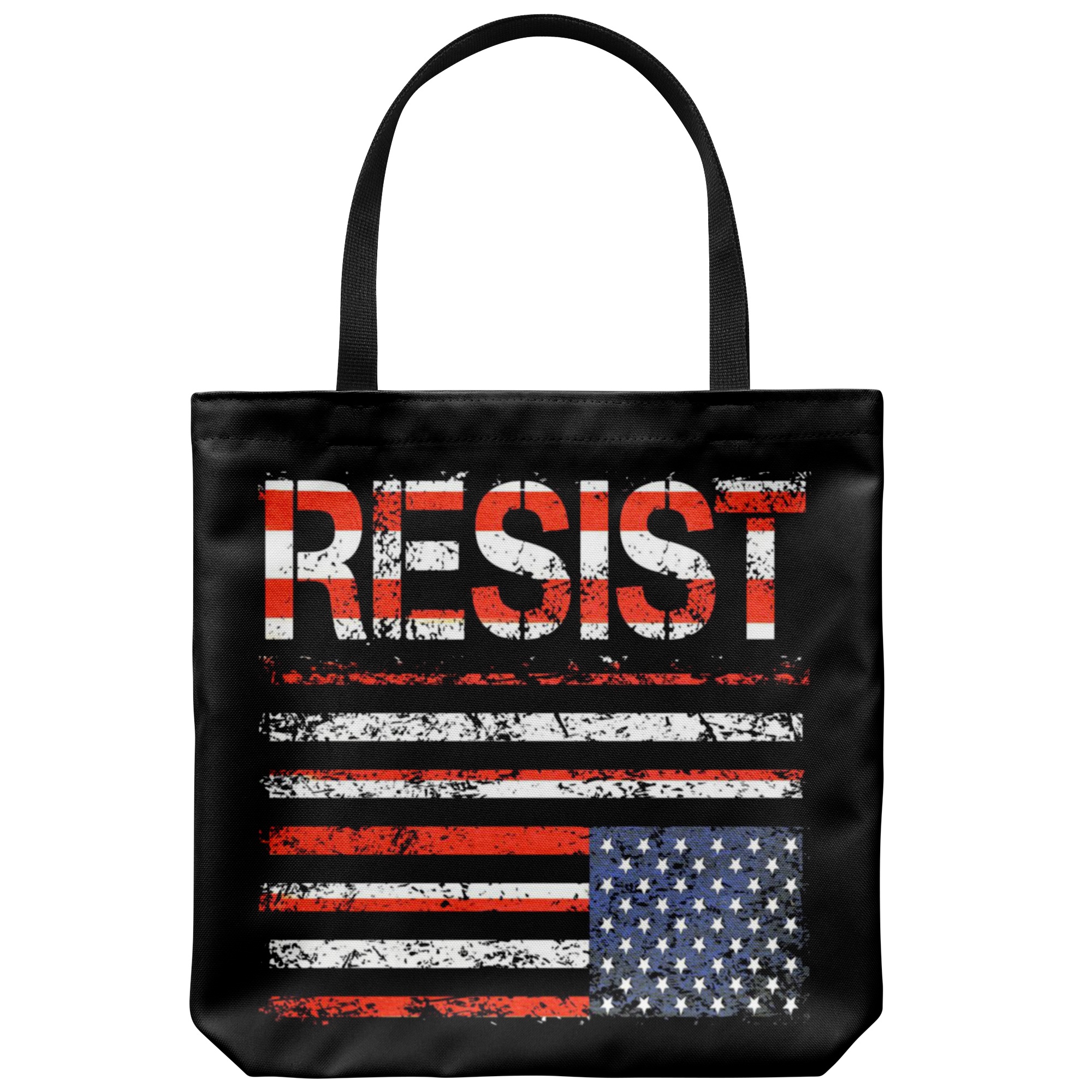 RESIST (with American Flag in Distress) Tote bag