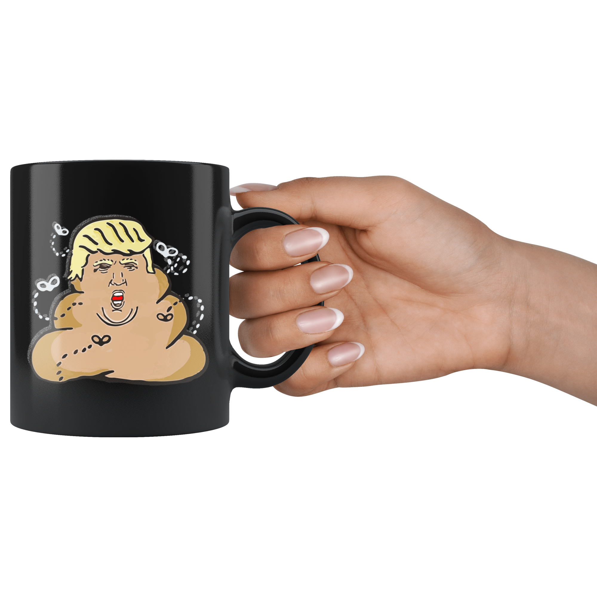 Trump Poop Emoji (Black Mug)