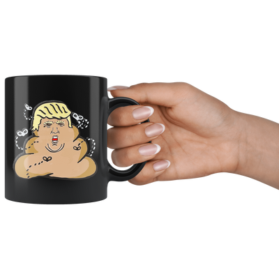 Trump Poop Emoji (Black Mug)