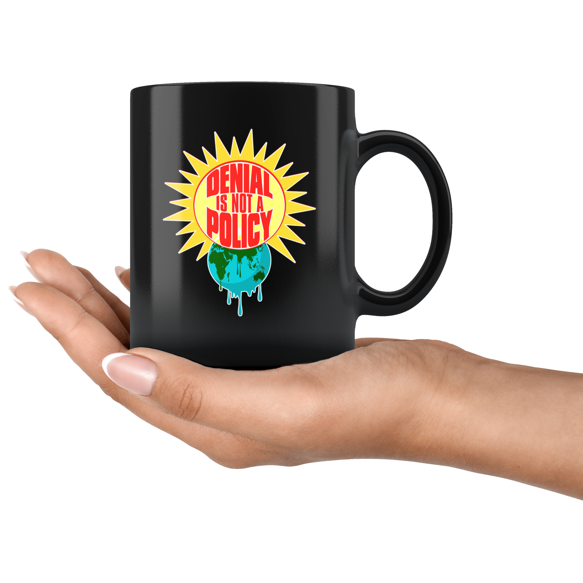 Denial is not a Policy (Climate Change Mug) -Black
