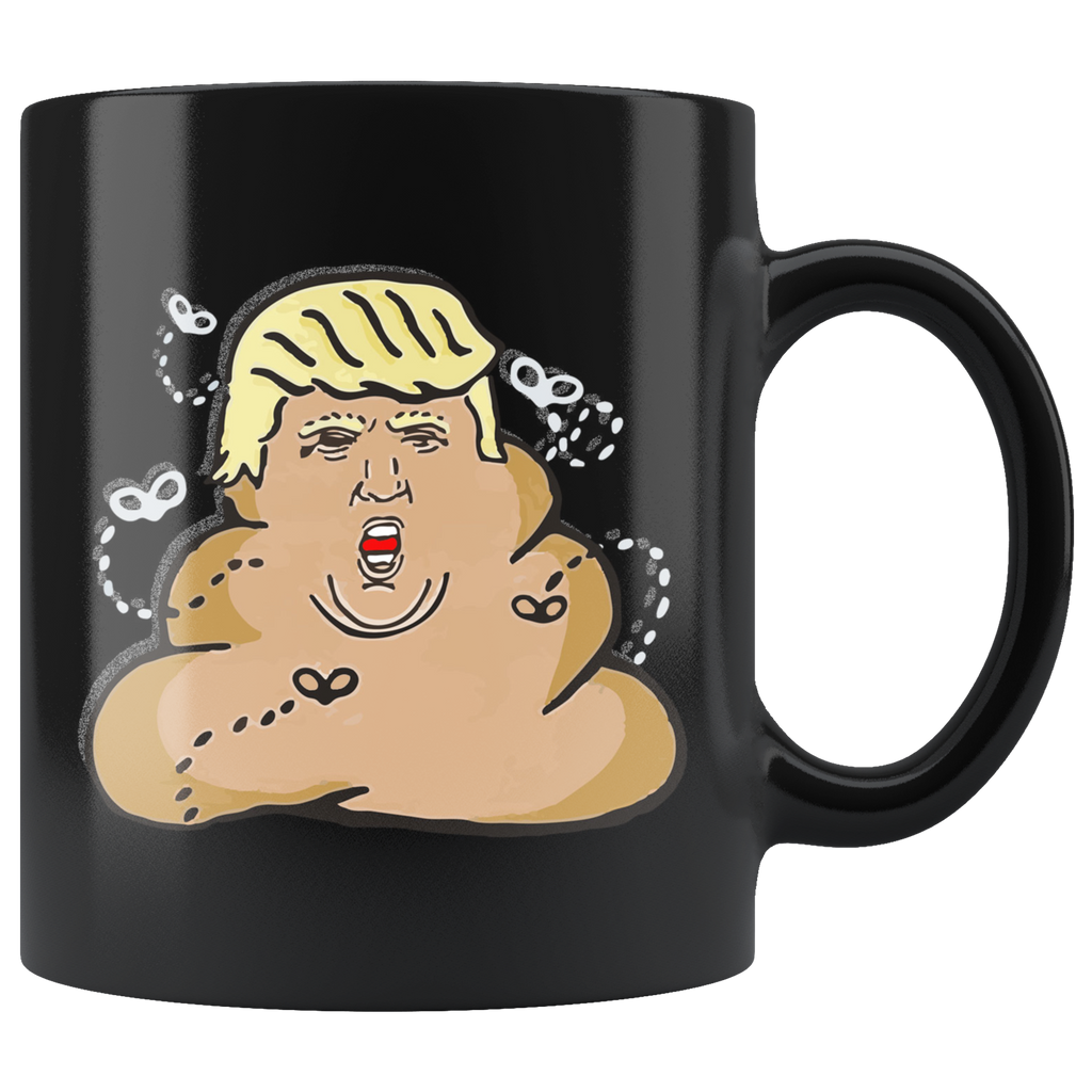 Trump Poop Emoji (Black Mug)