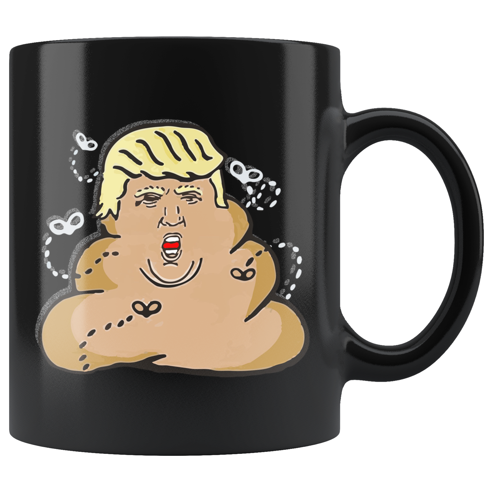 Trump Poop Emoji (Black Mug)