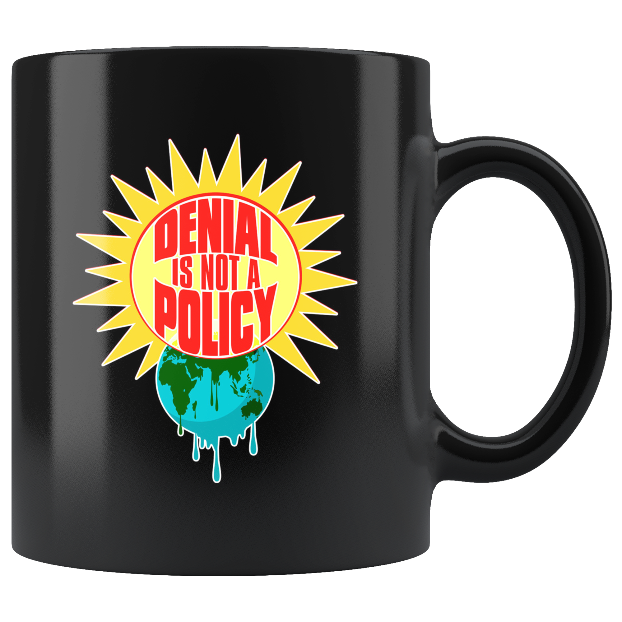 Denial is not a Policy (Climate Change Mug) -Black