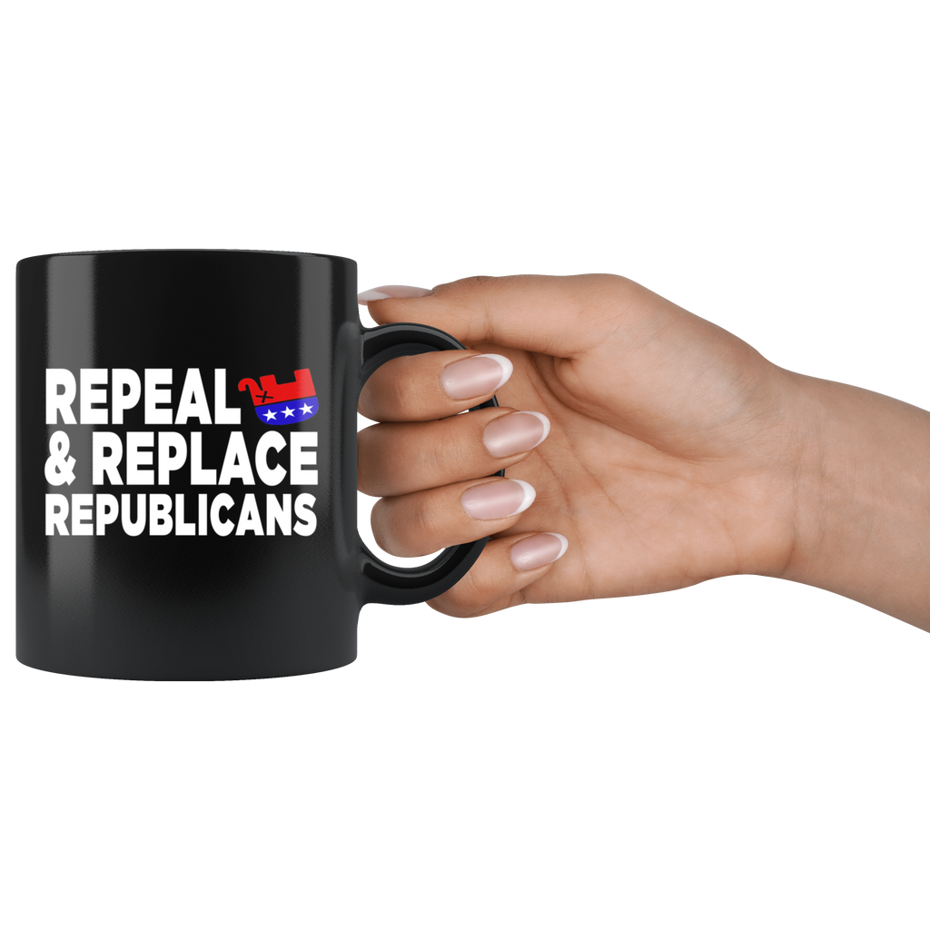 Repeal and Replace Republicans (Black Mug)