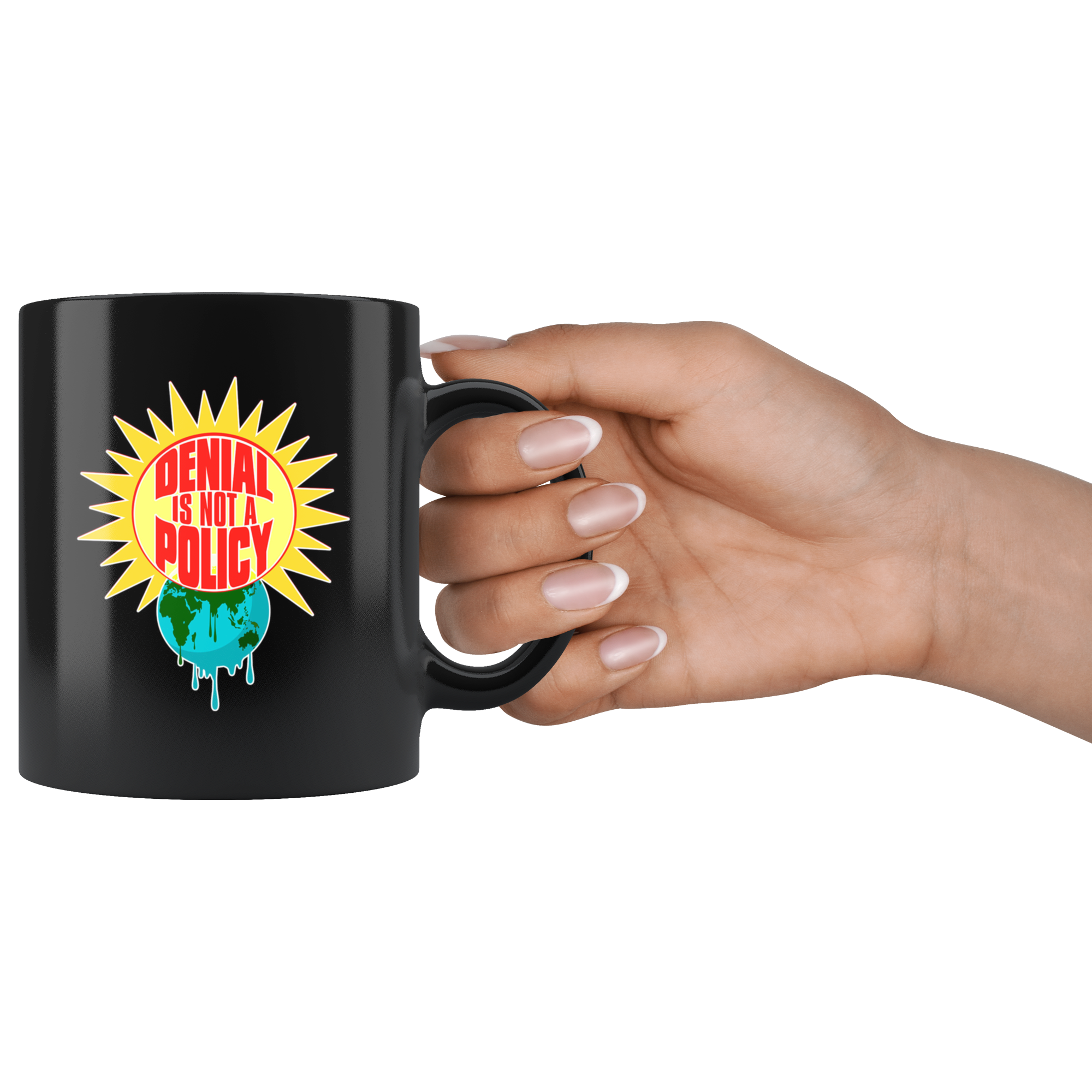Denial is not a Policy (Climate Change Mug) -Black