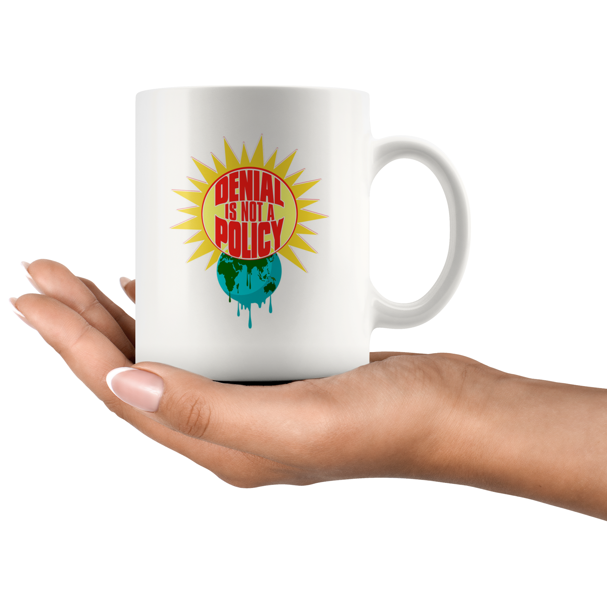 Denial is not a Policy (Climate Change Mug) - White