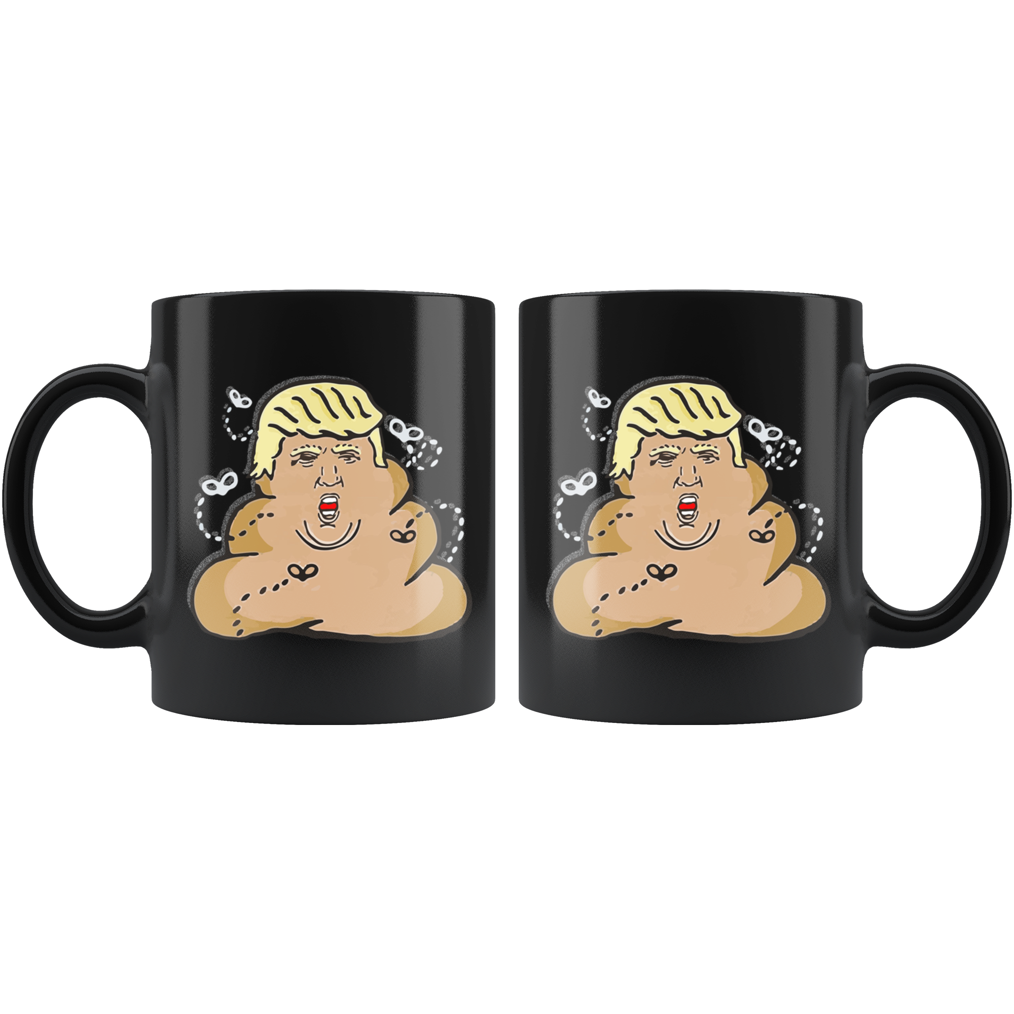 Trump Poop Emoji (Black Mug)
