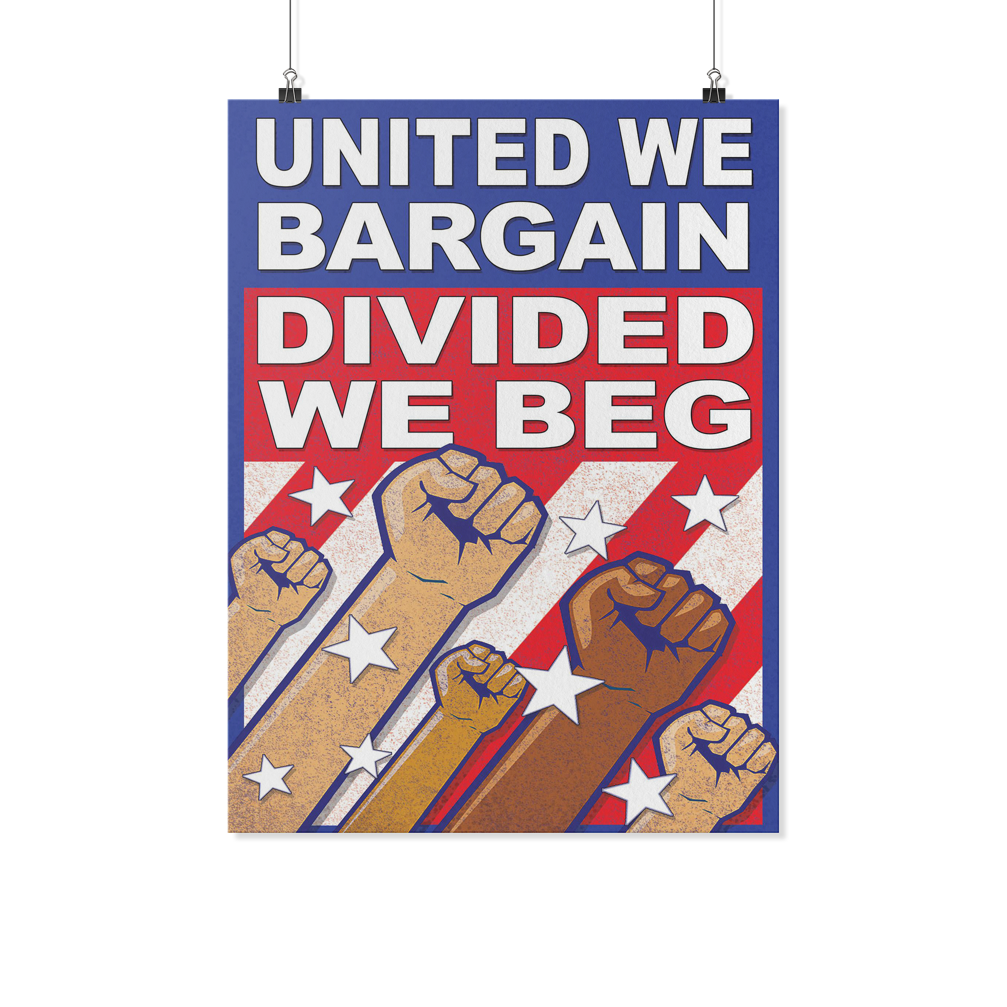 UNION/United We Bargain, Divided We Beg' Bumper Sticker #B126