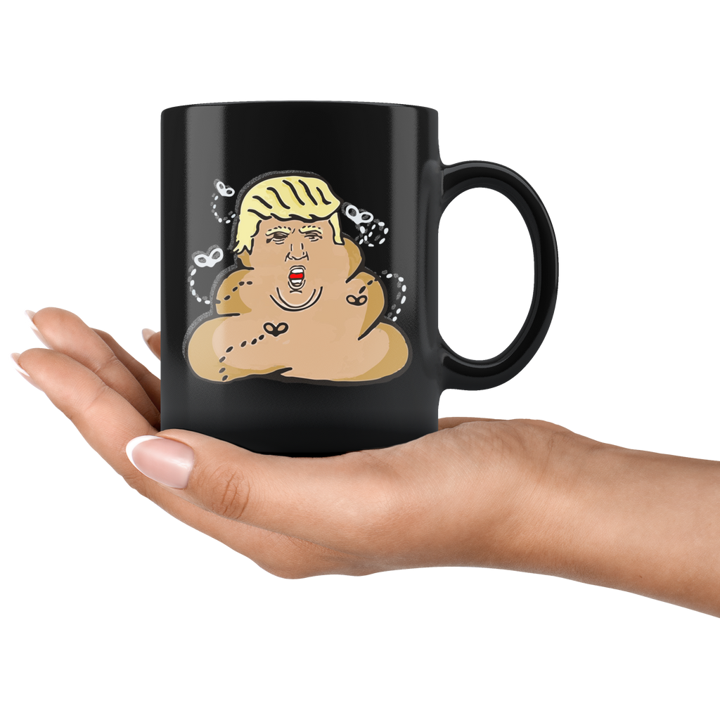 Trump Poop Emoji (Black Mug)
