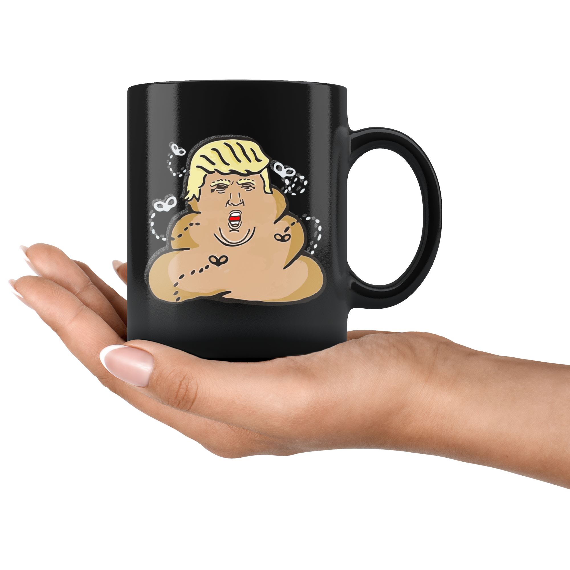 Trump Poop Emoji (Black Mug)